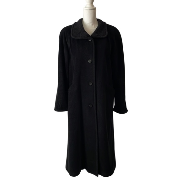 LL Bean Below Knee Wool Blend Coat - Size Small - Black - Picture 1 of 17